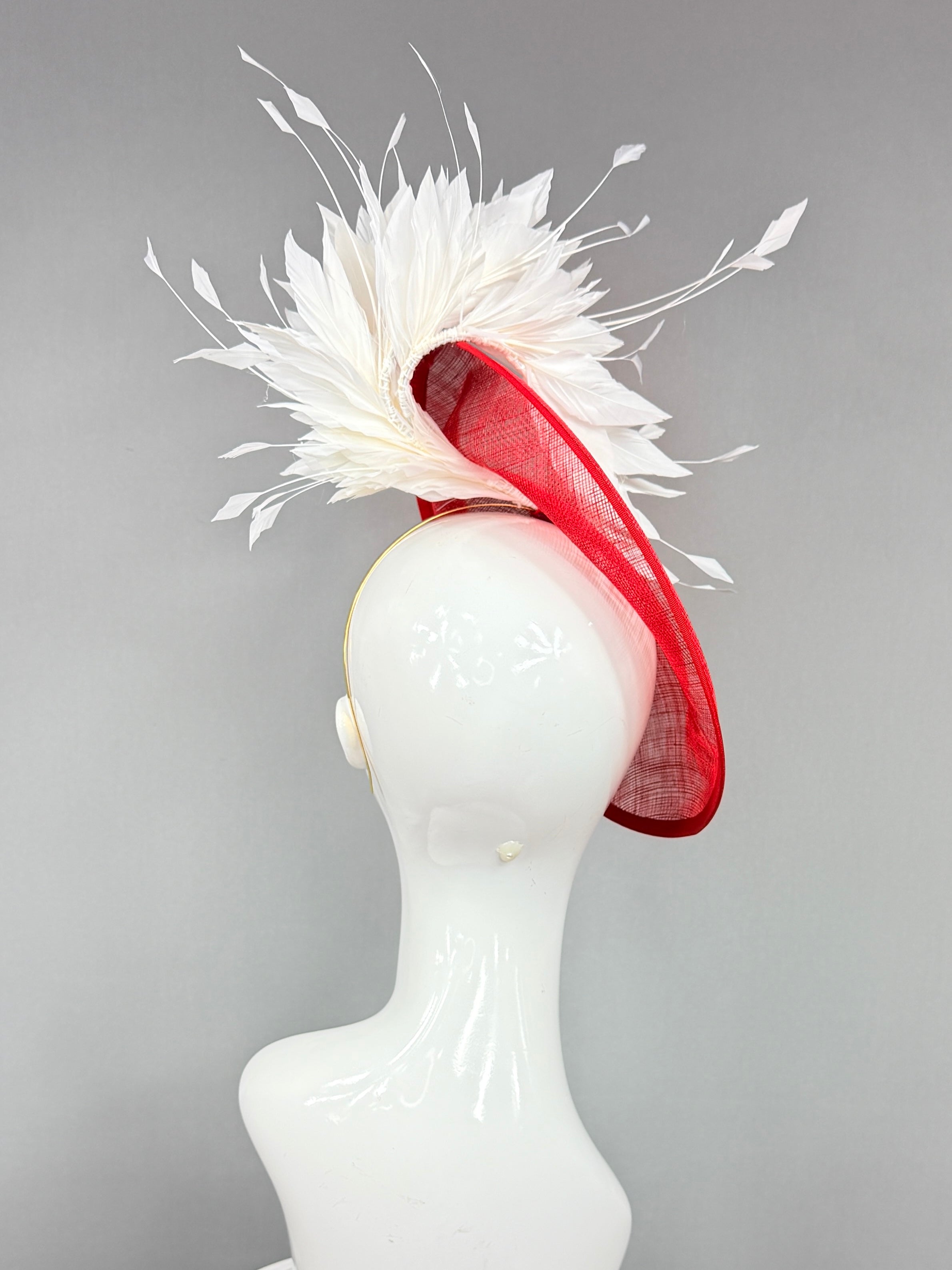 Kentucky Derby Fascinator Hat | Red and White Derby Hat | Derbyologie