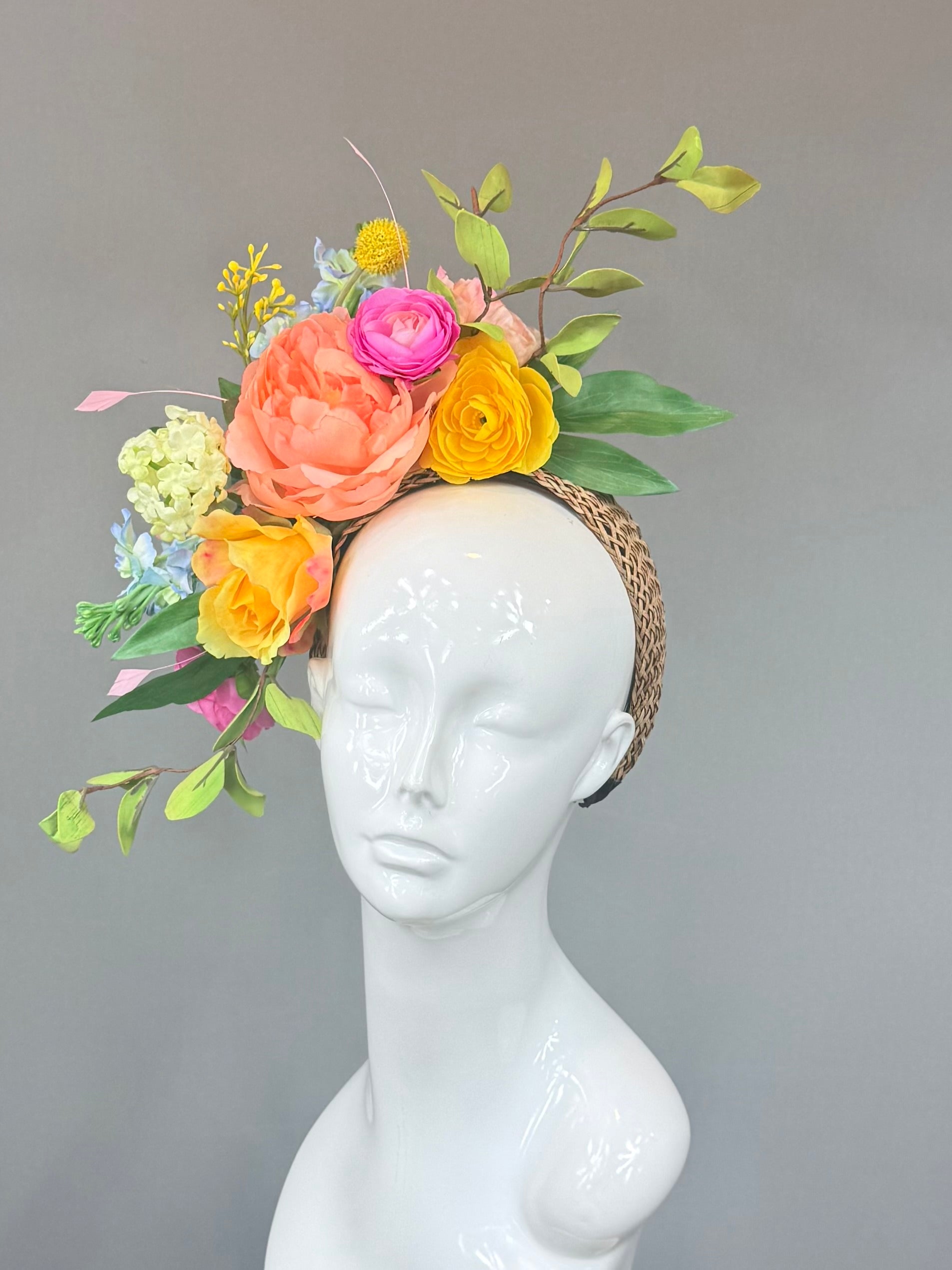Kentucky Derby Fascinator Hat | Pink, Blue, Green, Yellow Hat | Derbyologie