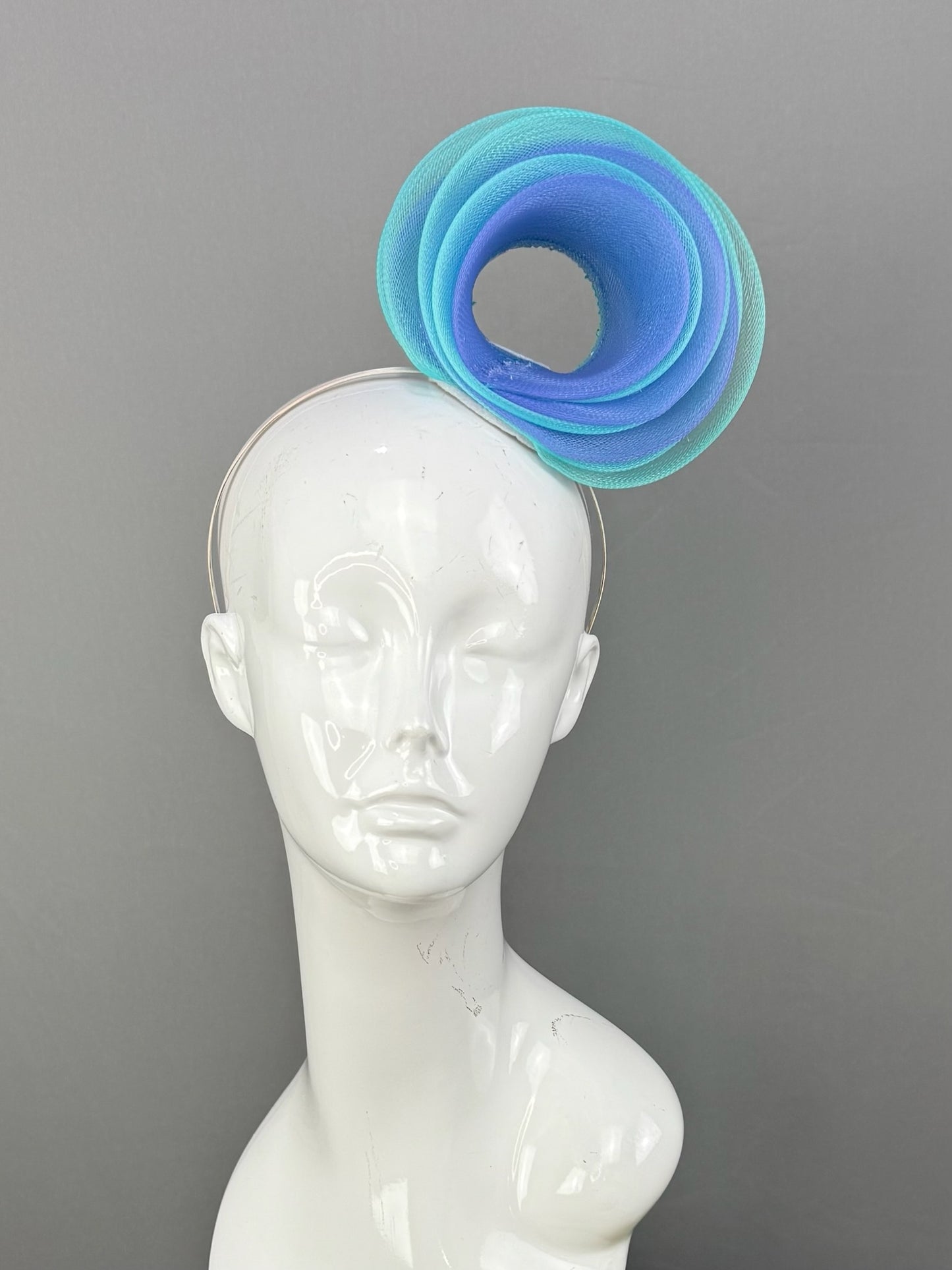 Blue Kentucky Derby fascinator, Derby Hat Alternative (SILVER LINE)