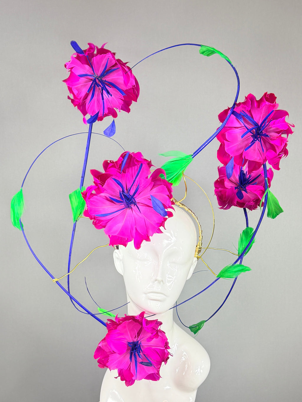 Kentucky Derby Fascinator Hat | Pink, Blue & Green Headband Hat | Derbyologie