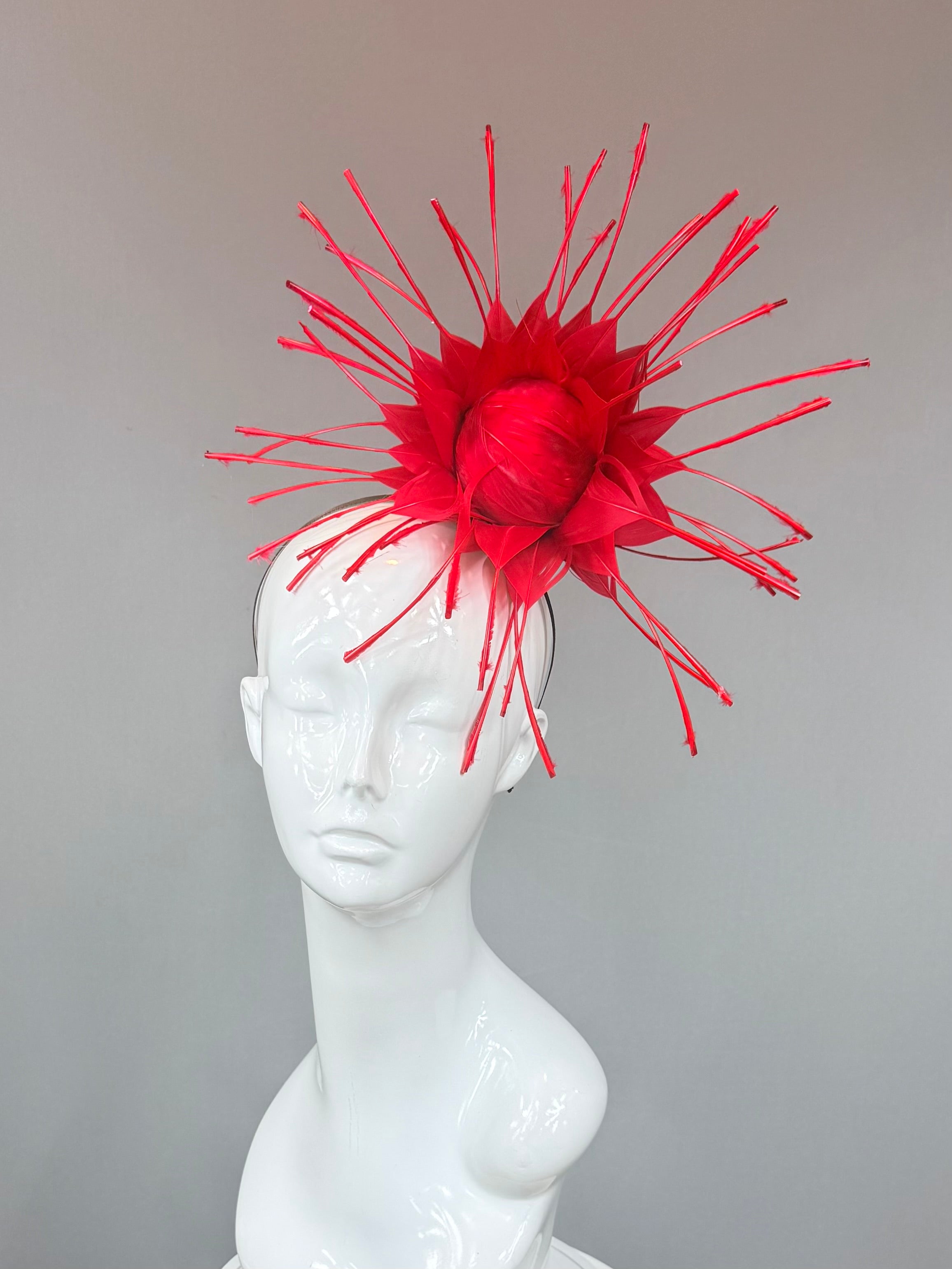 Kentucky Derby Fascinator Hat | Red Feather Hat | Derbyologie