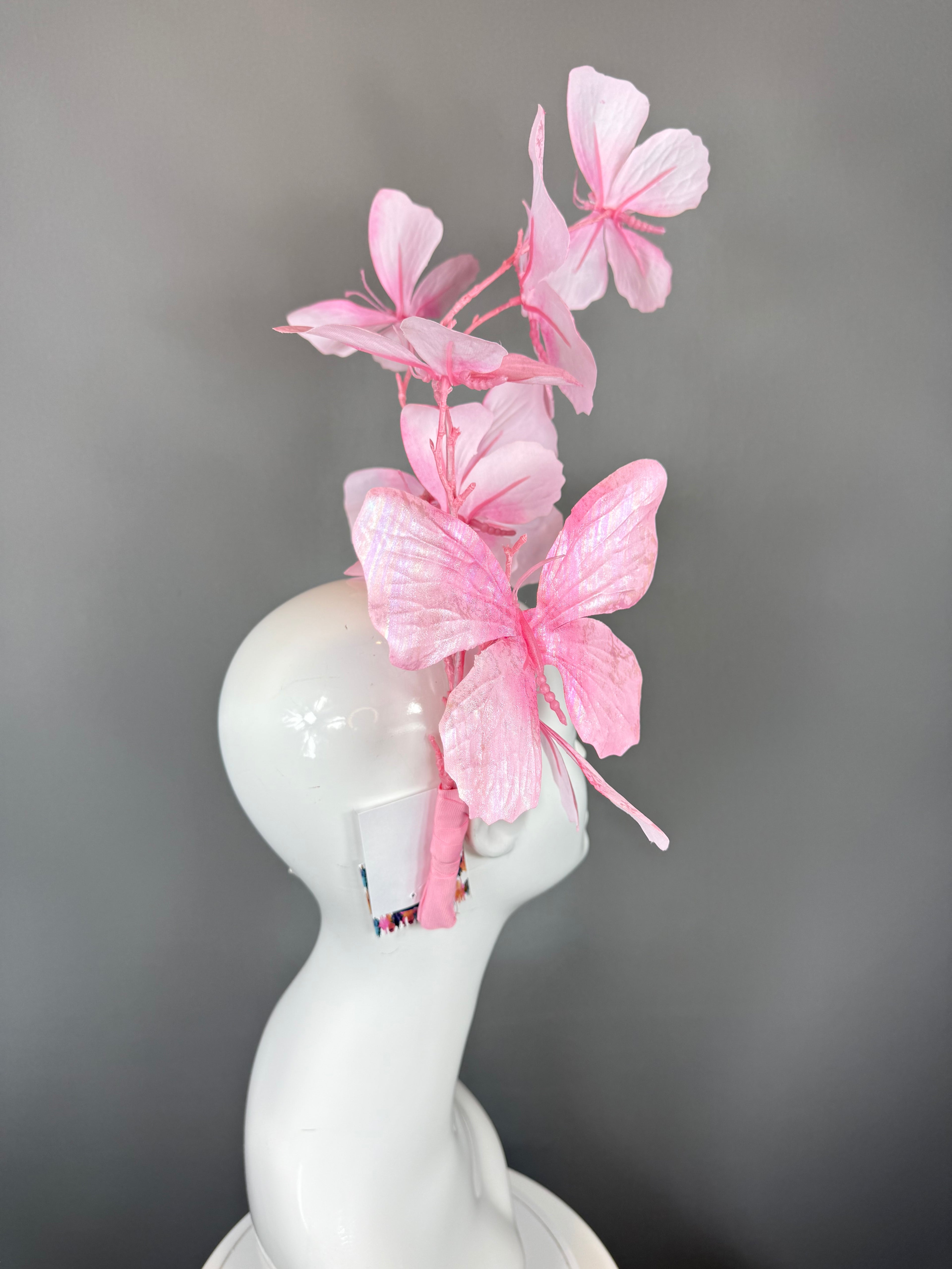 Kentucky Derby Fascinator Hat | Pink Butterfly Headpiece | Derbyologie