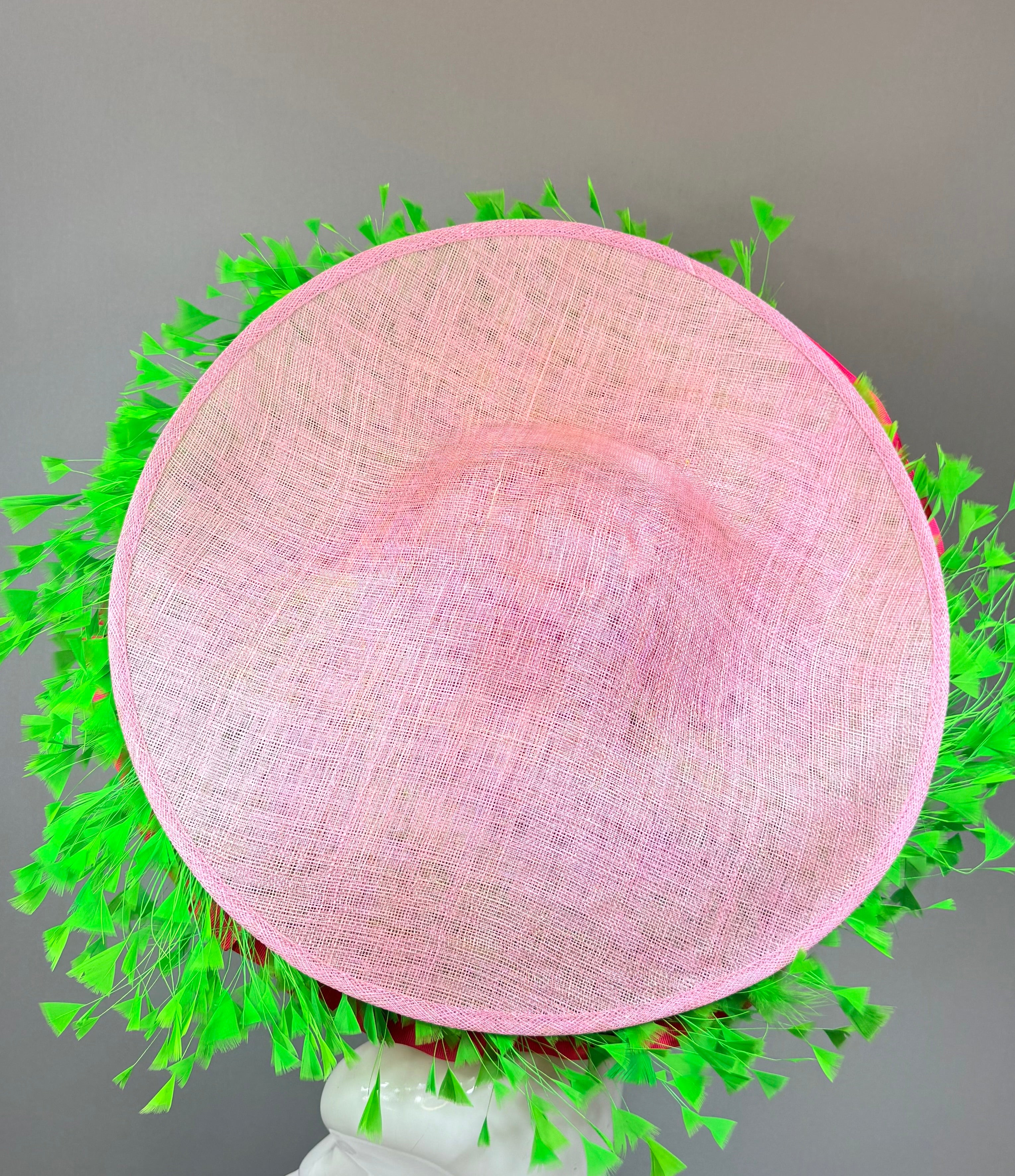 Light pink and green Derby Fascinator, Kentucky Derby Hat Alternative, Kentucky derby hat, (PLATINUM LINE)
