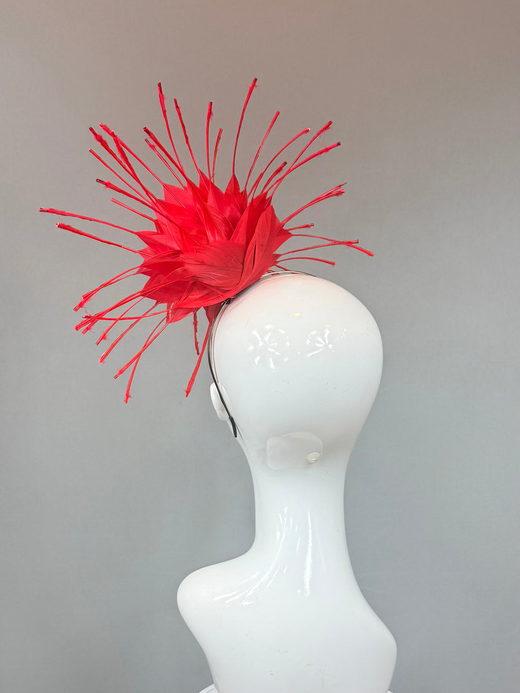 Kentucky Derby Fascinator Hat | Red Feather Hat | Derbyologie