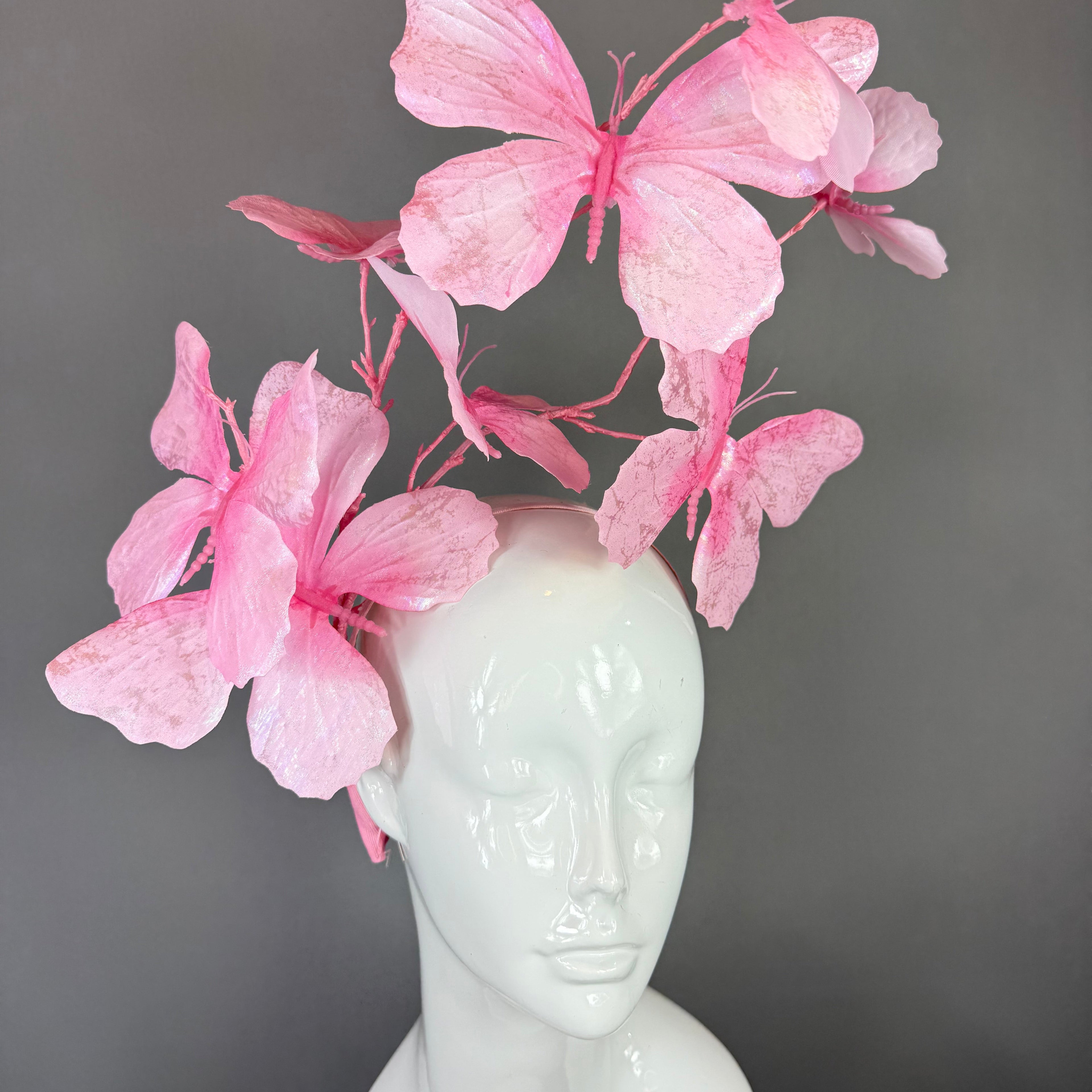 Kentucky Derby Fascinator Hat | Pink Butterfly Headpiece | Derbyologie