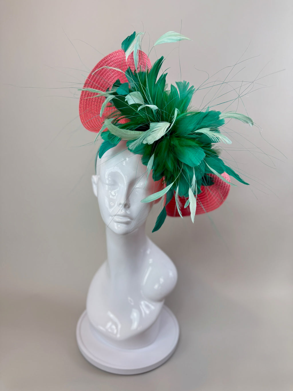 Green and Pink Kentucky Derby fascinator, Derby Hat Alternative