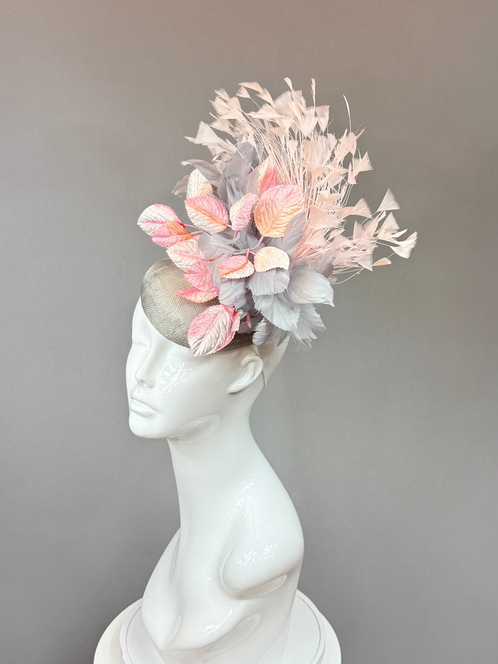 Kentucky Derby Fascinator Hat | Pink, White, and Beige Flower Hat | Derbyologie