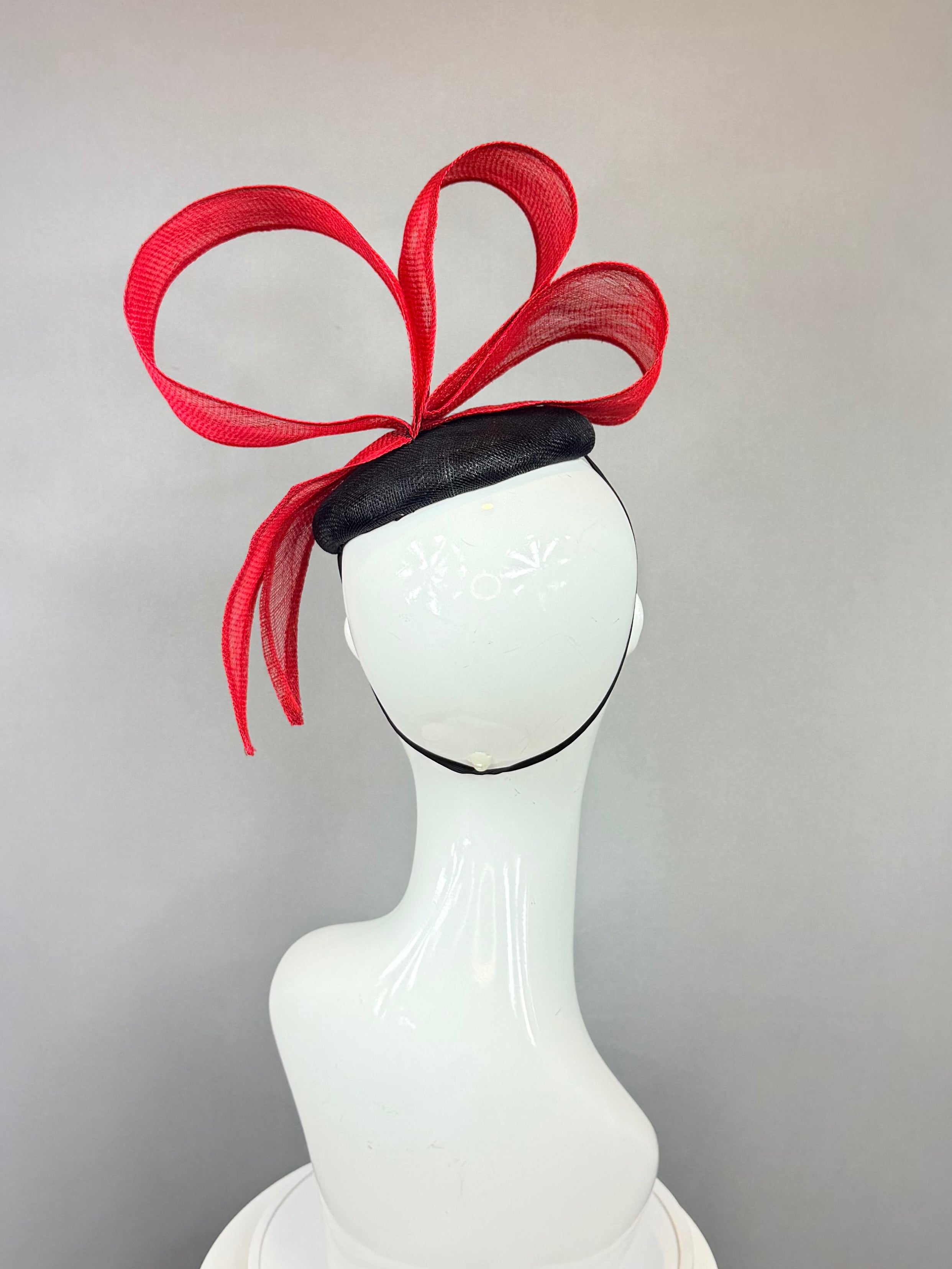 Kentucky Derby Fascinator Hat |  Red and Black Hat | Derbyologie