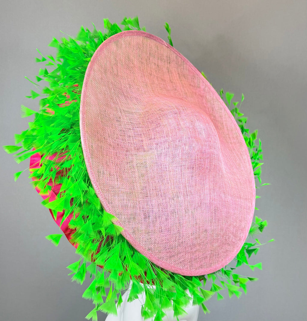 Light pink and green Derby Fascinator, Kentucky Derby Hat Alternative, Kentucky derby hat, (PLATINUM LINE)