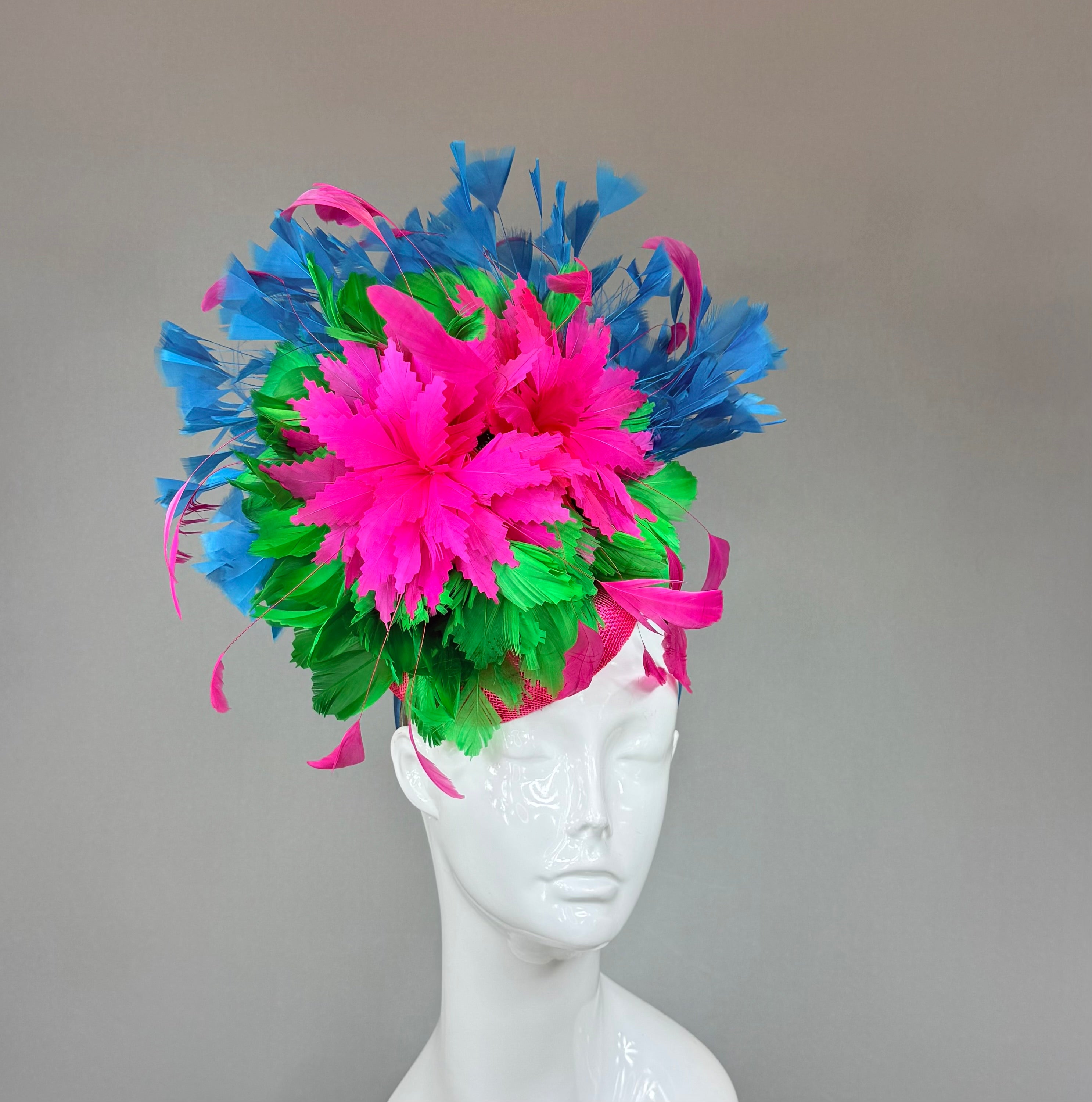 Kentucky Derby Fascinator Hat | Pink, Blue, Green Hat | Derbyologie
