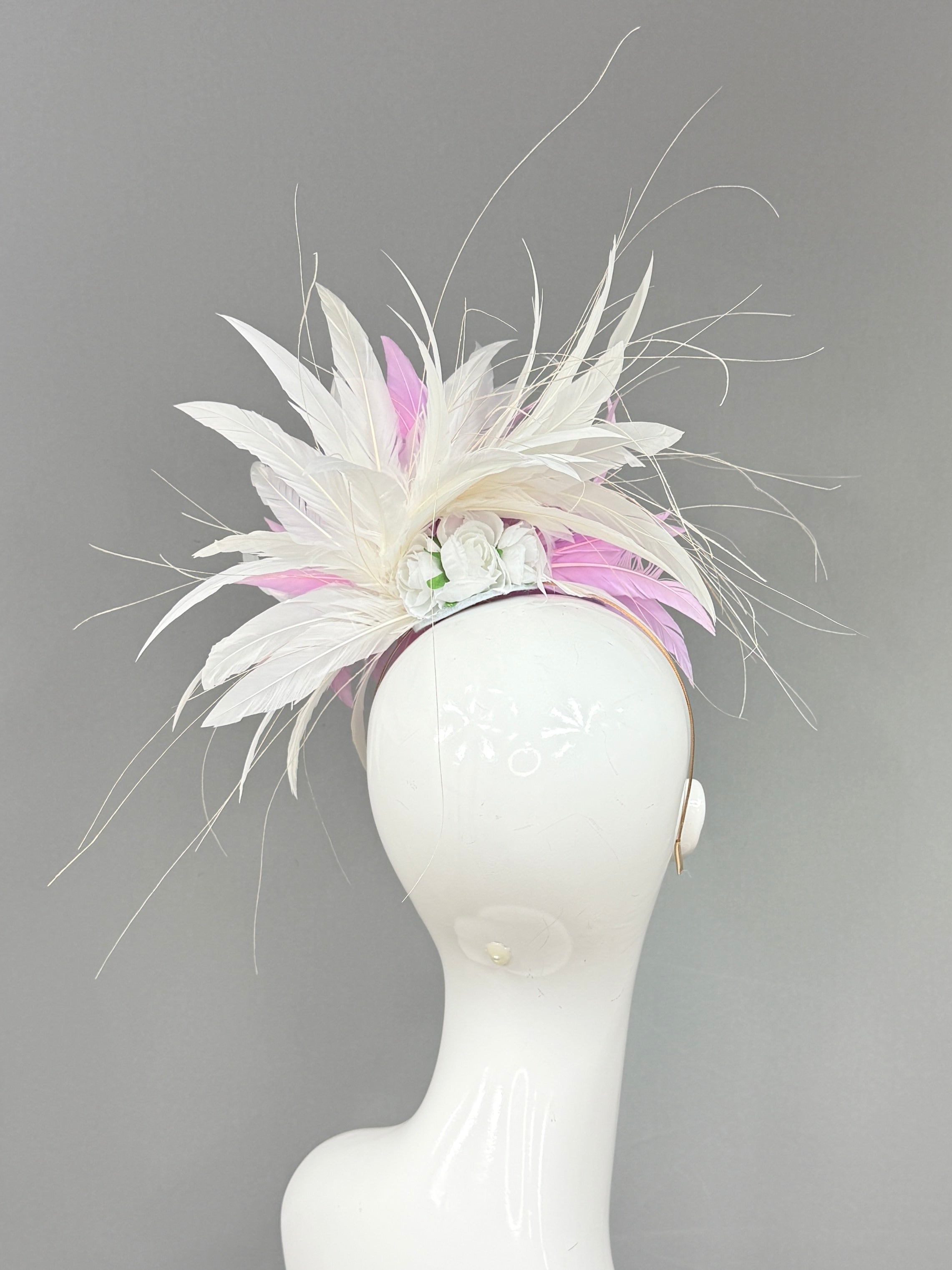 Kentucky Derby Fascinator Hat | White and light purple Headband Hat | Derbyologie