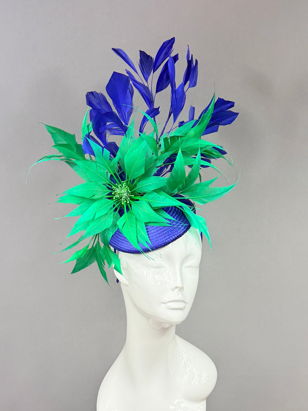 Kentucky Derby Fascinator Hat | Green and blue Headband Hat | Derbyologie