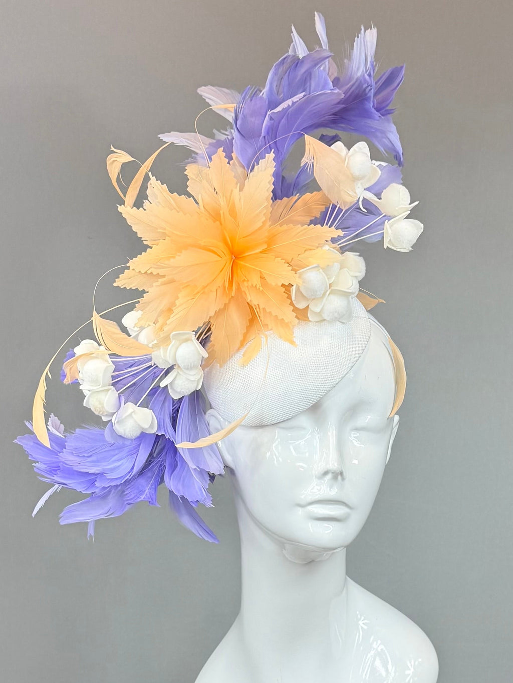 Kentucky Derby Fascinator Hat | Yellow and Purple Headpiece | Derbyologie