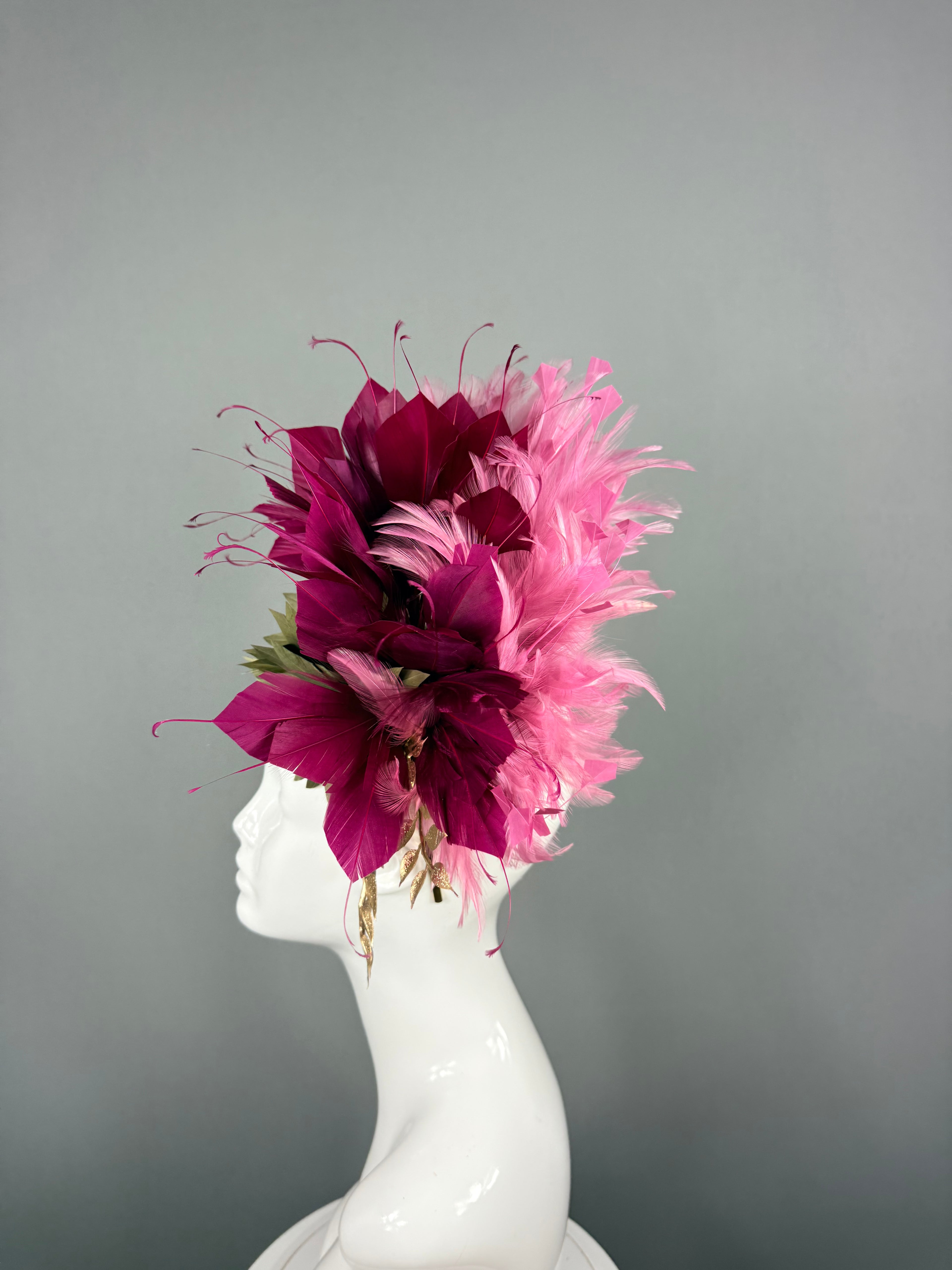 Kentucky Derby Fascinator Hat | Pink, Mauve, Green and Gold | Derbyologie