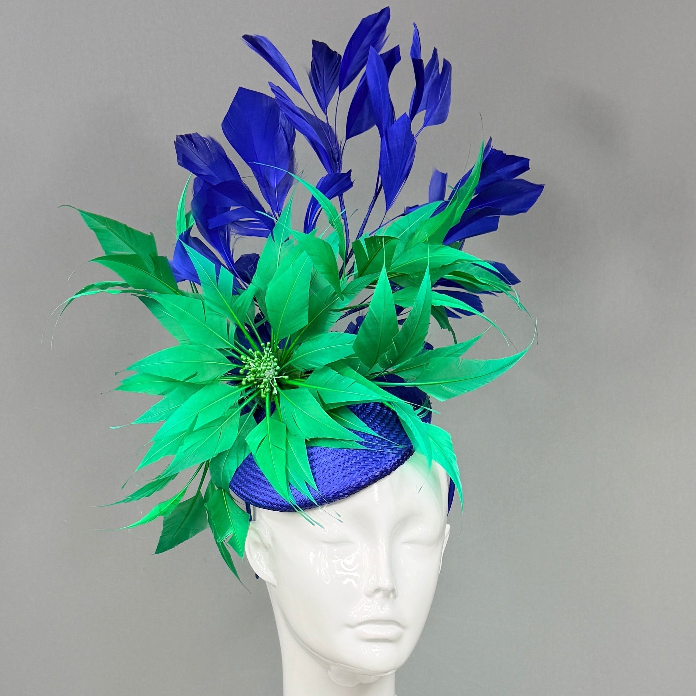 Kentucky Derby Fascinator Hat | Green and blue Headband Hat | Derbyologie