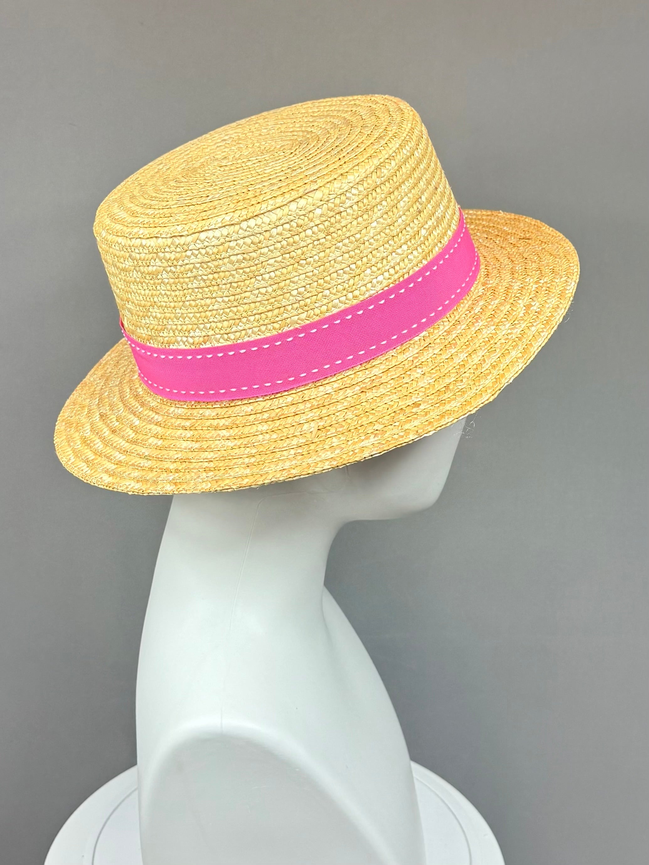 Kentucky Derby Men’s Hat | Pink and Yellow Boater Hat| Derbyologie