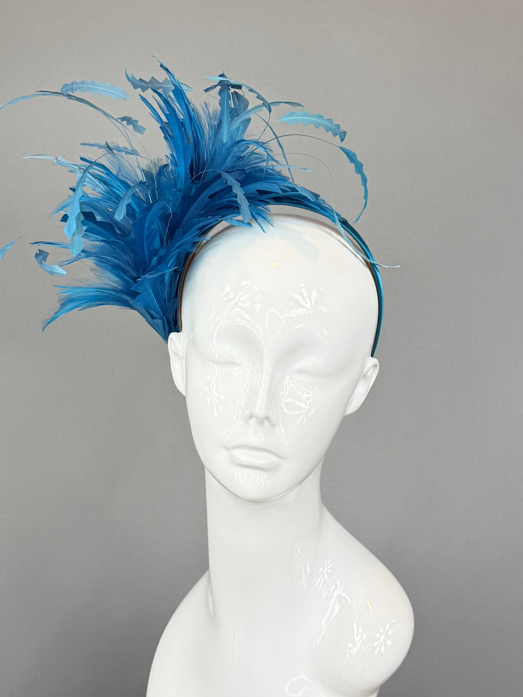 Kentucky Derby Fascinator Hat | Teal Blue Feather Headband | Derbyologie