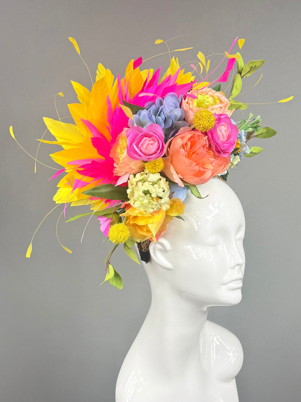 Kentucky Derby Fascinator Hat | colorful spring bouquet Headband Hat | Derbyologie