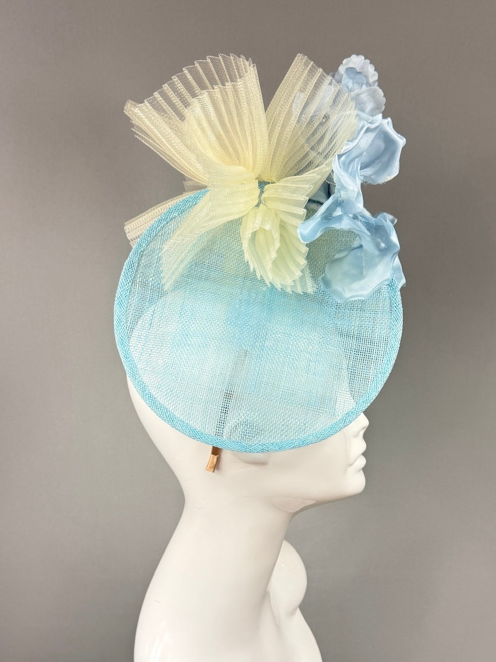 Kentucky Derby Fascinator Hat |Oversized blue silk peony Headpiece | Derbyologie