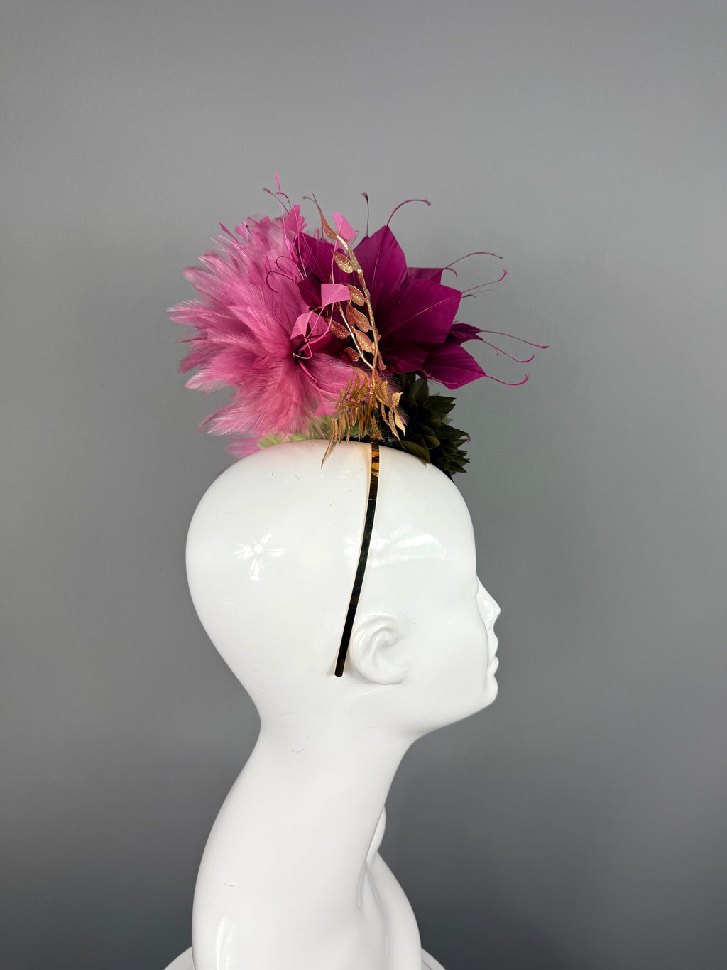 Kentucky Derby Fascinator Hat | Pink, Mauve, Green and Gold | Derbyologie