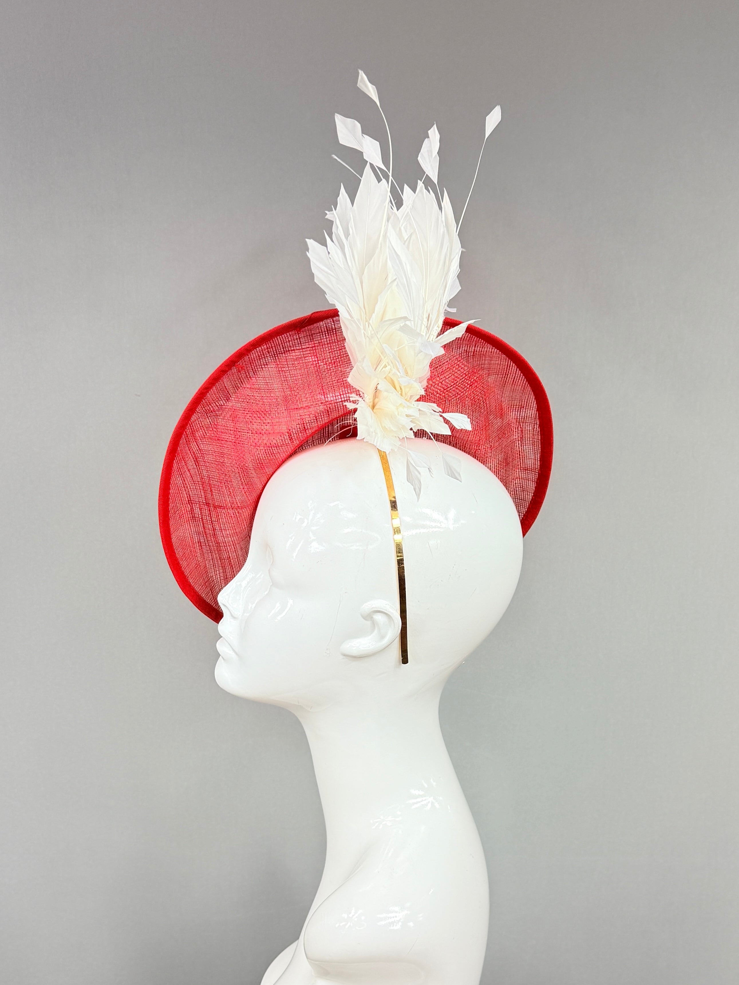 Kentucky Derby Fascinator Hat | Red and White Derby Hat | Derbyologie