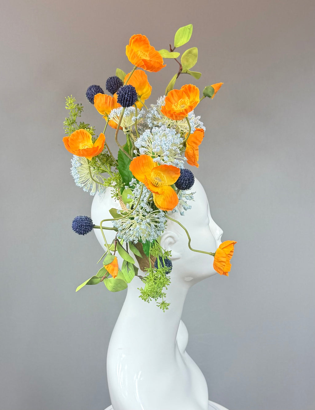 Kentucky Derby Fascinator Hat | Orange, Blue & Green Hat | Derbyologie