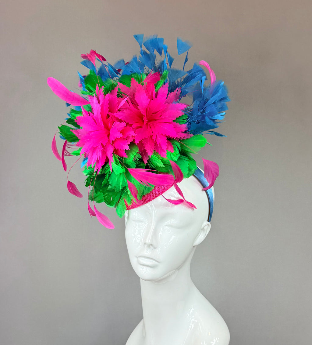 Kentucky Derby Fascinator Hat | Pink, Blue, Green Hat | Derbyologie