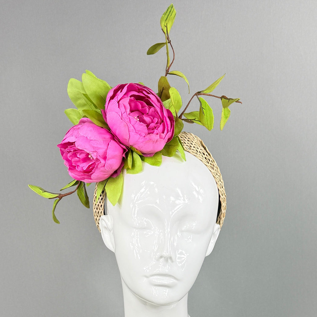 Kentucky Derby Fascinator Hat | Pink and green Headpiece | Derbyologie