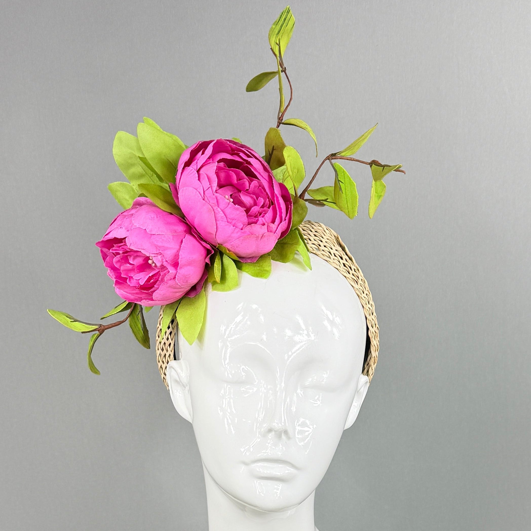 Kentucky Derby Fascinator Hat | Pink and green Headpiece | Derbyologie