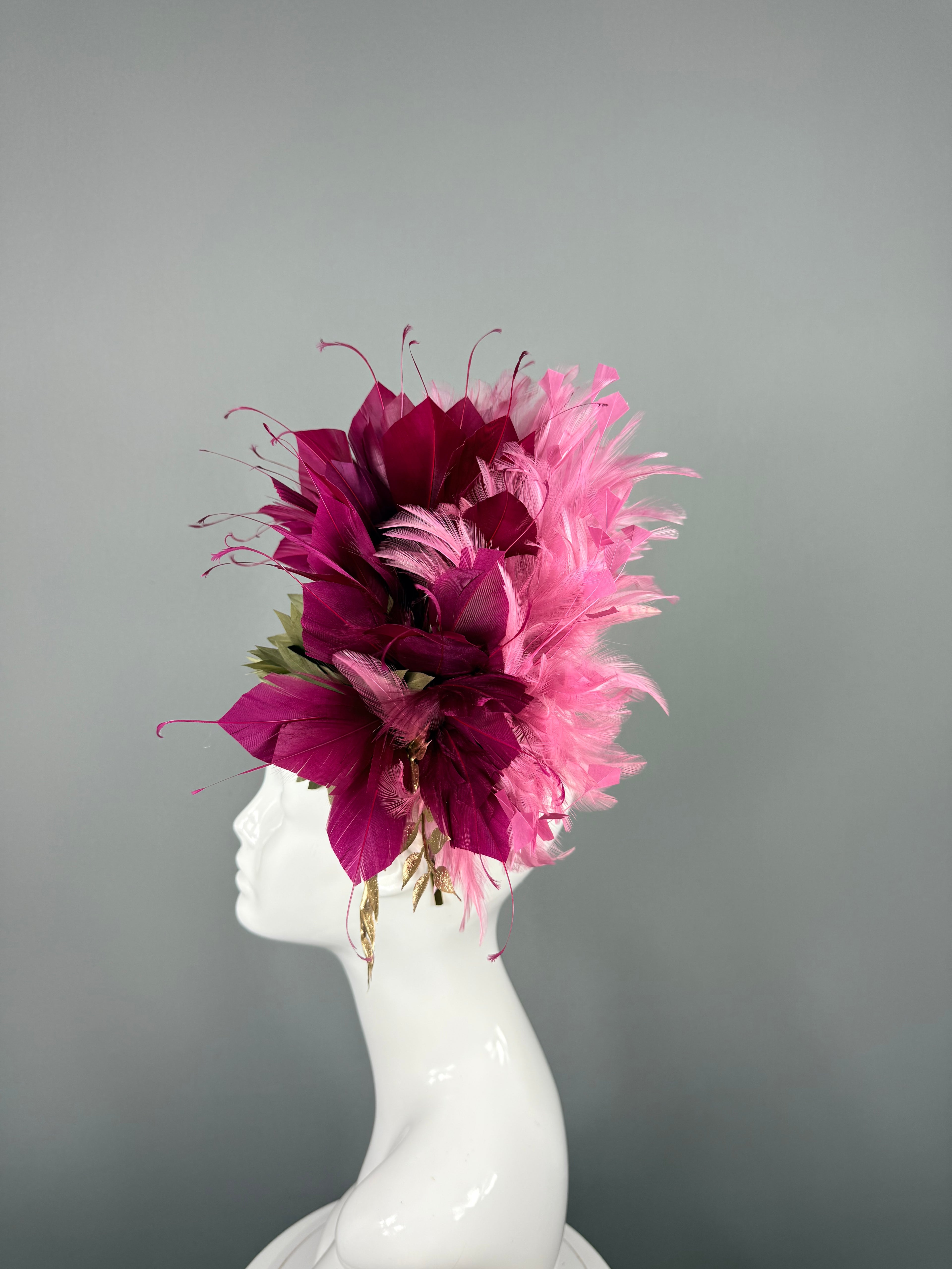 Kentucky Derby Fascinator Hat | Pink, Mauve, Green and Gold | Derbyologie