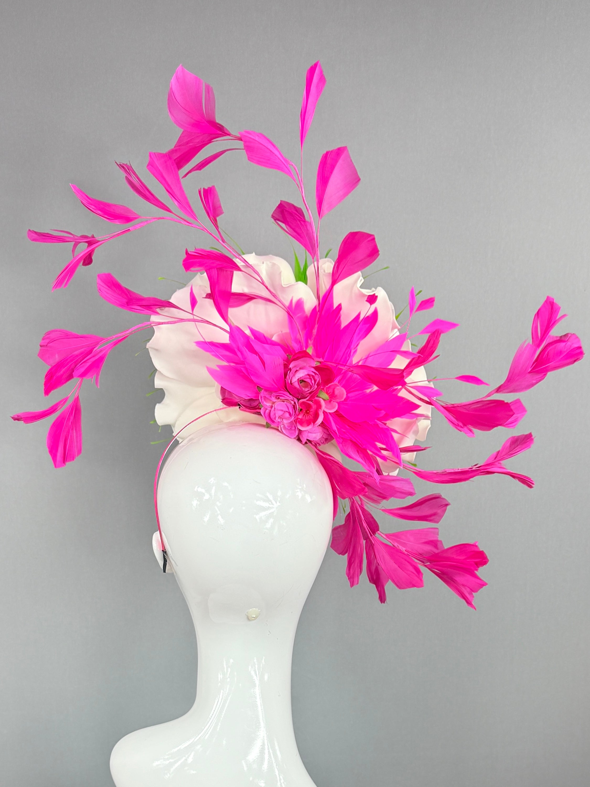 Kentucky Derby Fascinator Hat | pink, green, and white Headpiece | Derbyologie