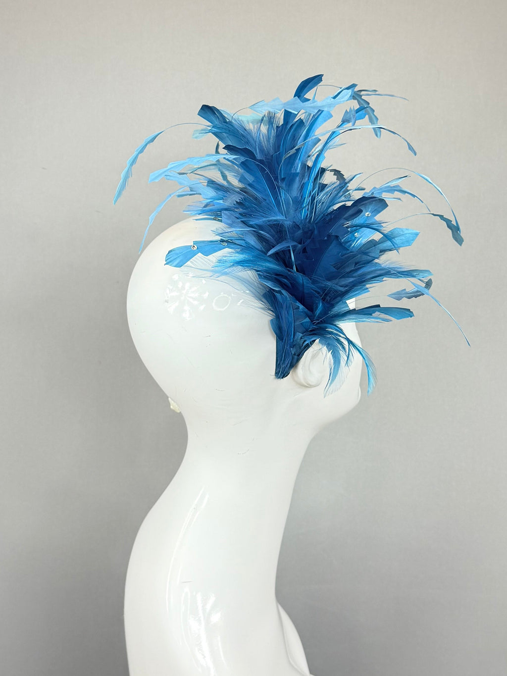 Kentucky Derby Fascinator Hat | Teal Blue Feather Headband | Derbyologie