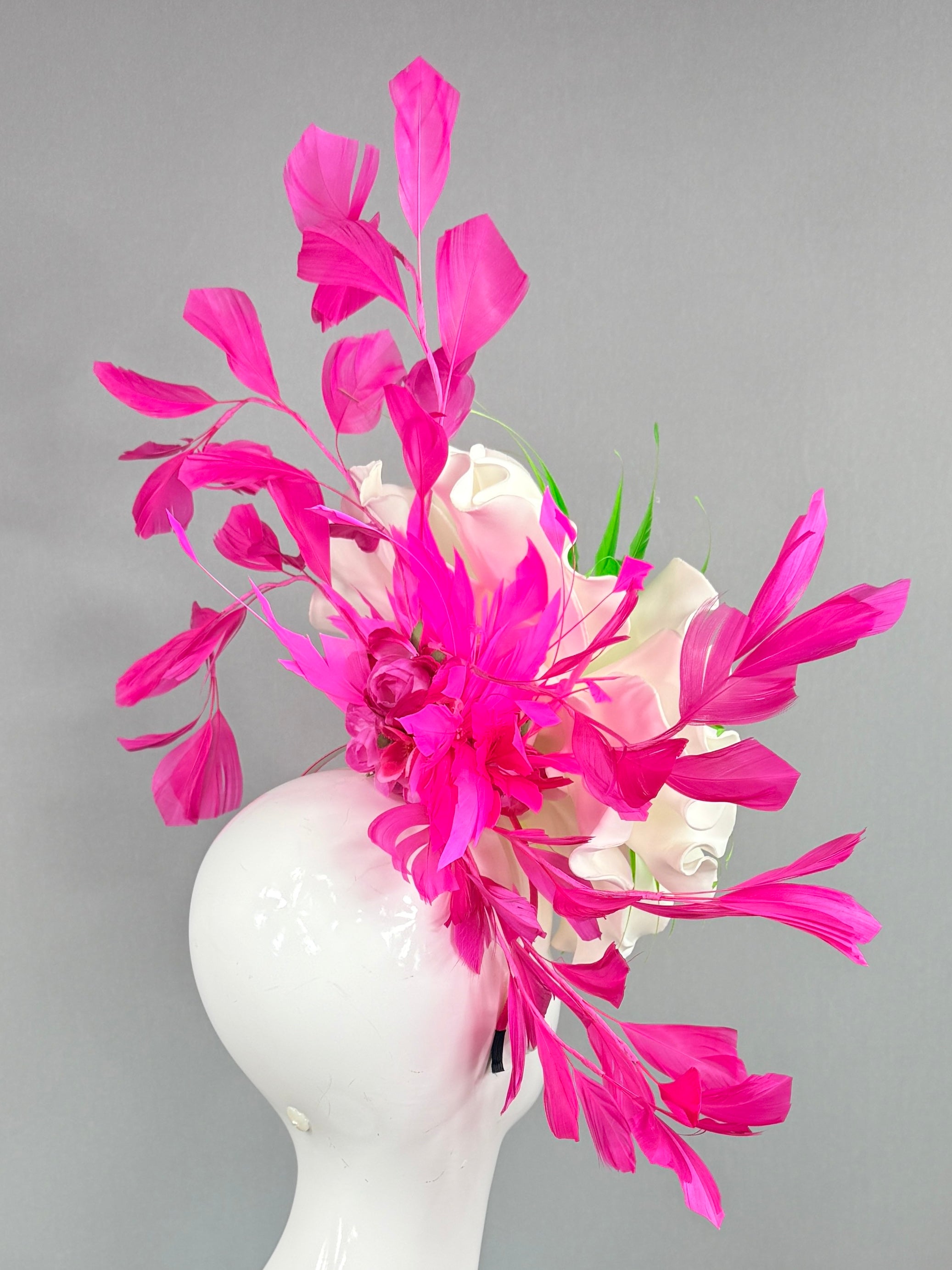 Kentucky Derby Fascinator Hat | pink, green, and white Headpiece | Derbyologie