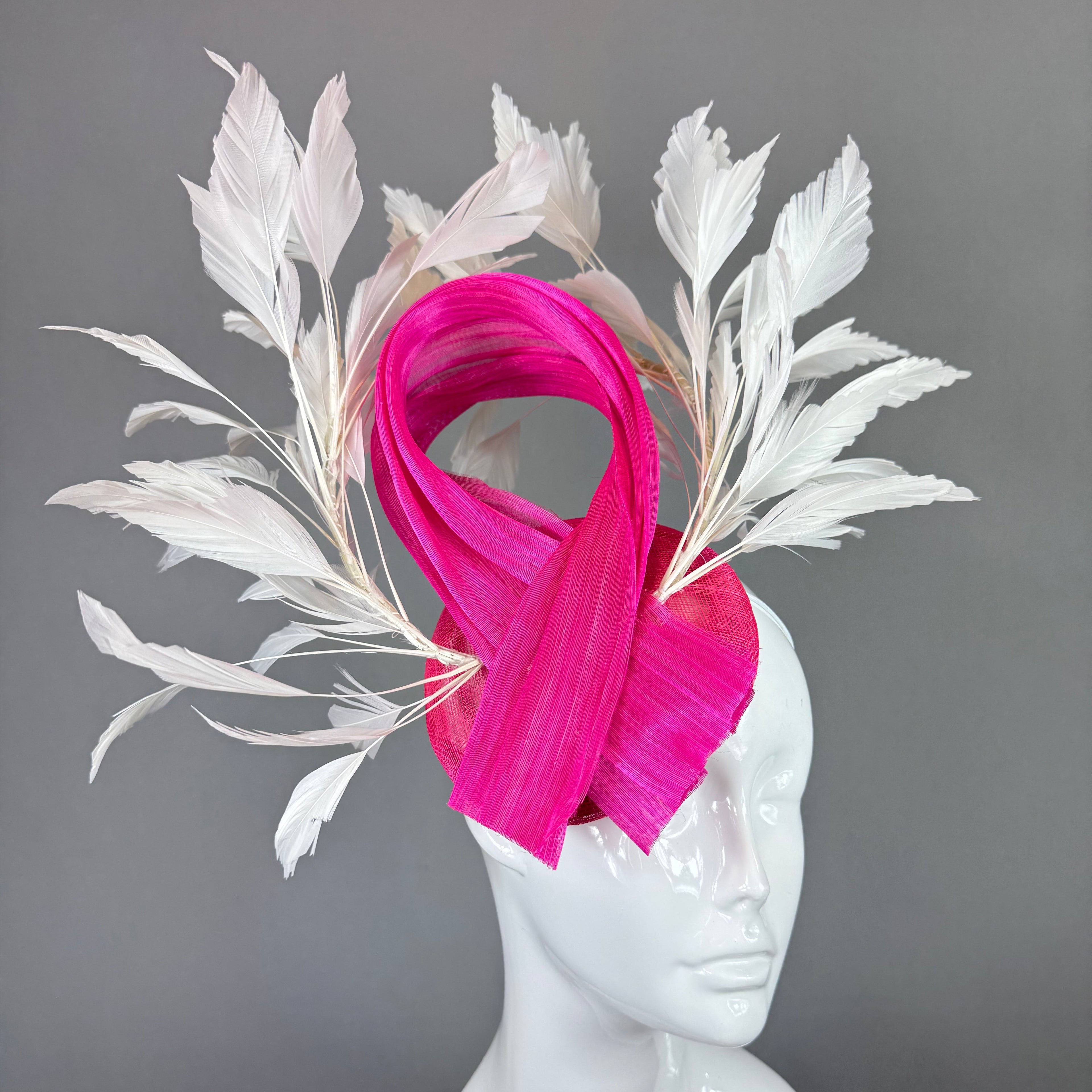 Kentucky Derby Fascinator Hat | Pink and White Fascinator | Derbyologie