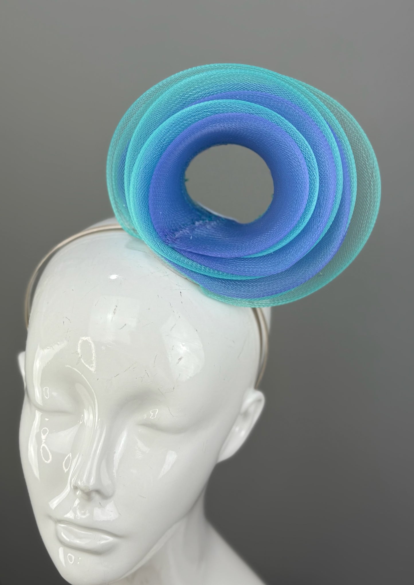 Blue Kentucky Derby fascinator, Derby Hat Alternative (SILVER LINE)