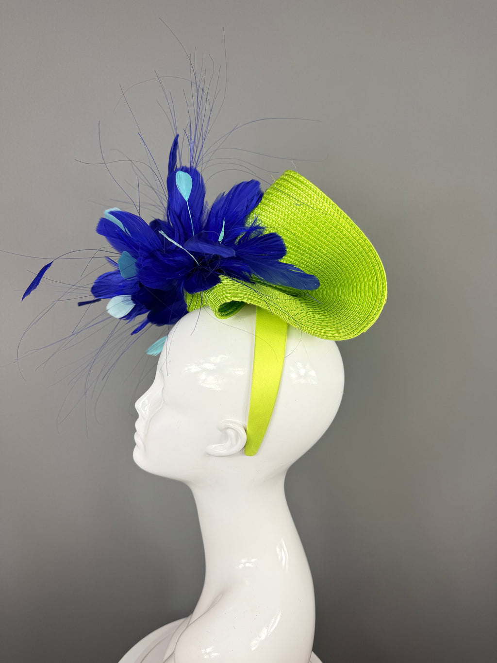 Kentucky Derby Fascinator Hat | Blue, Turquoise and Green Headpiece | Derbyologie