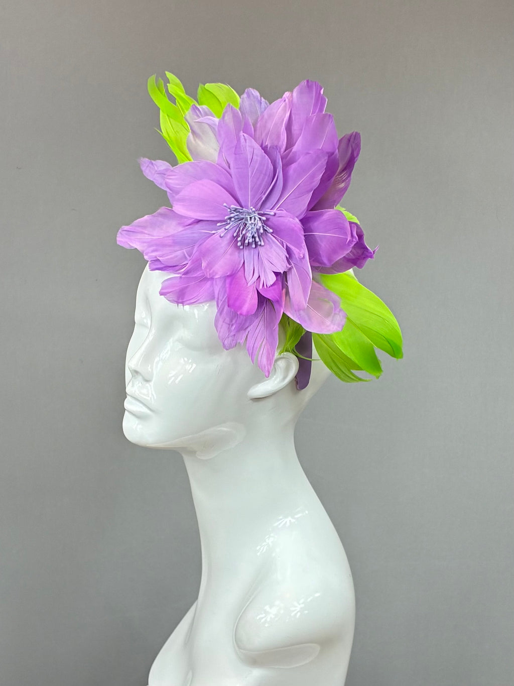 Kentucky Derby Fascinator Hat | Purple and green feathered Headband Hat | Derbyologie