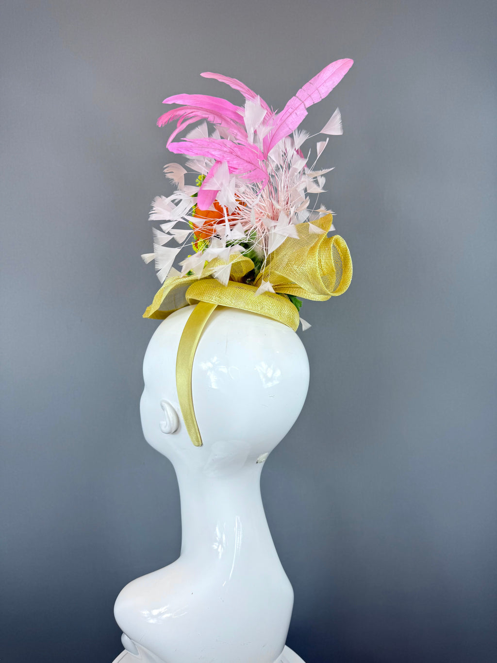 Kentucky Derby Fascinator Hat | Red, Yellow, White, Pink, and Orange Headpiece | Derbyologie