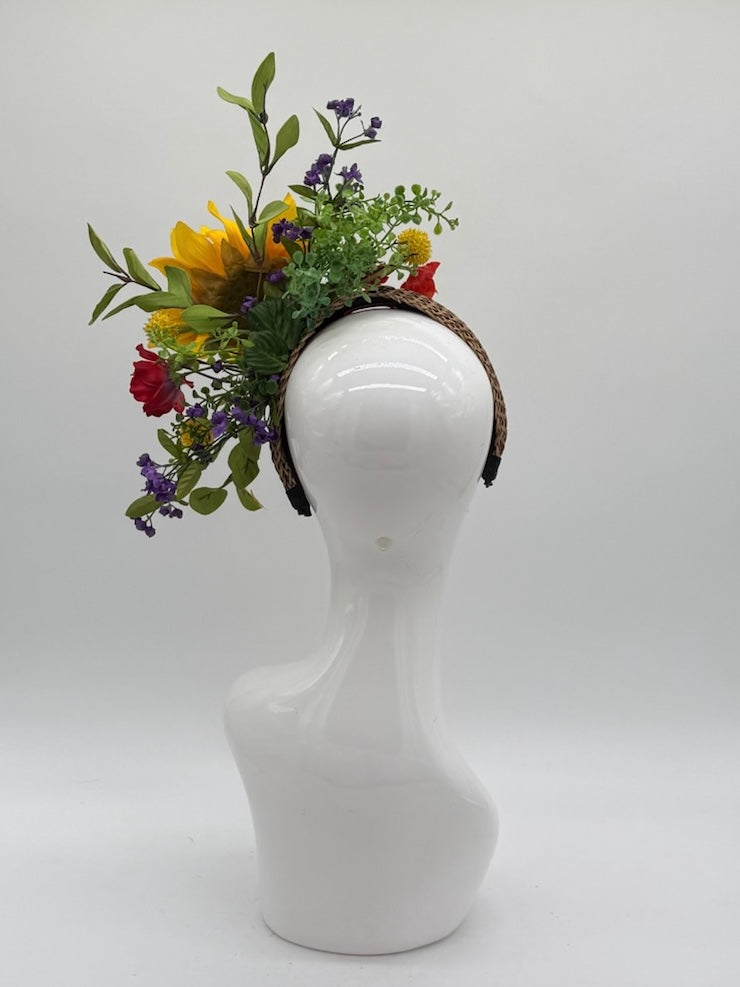 Yellow, Red and Green Kentucky Derby fascinator, Derby Hat Alternative