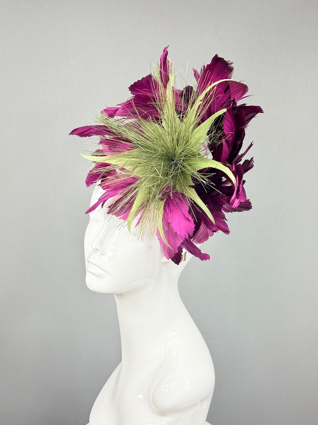 Kentucky Derby Fascinator Hat | Purple plum and olive green Headband Hat | Derbyologie