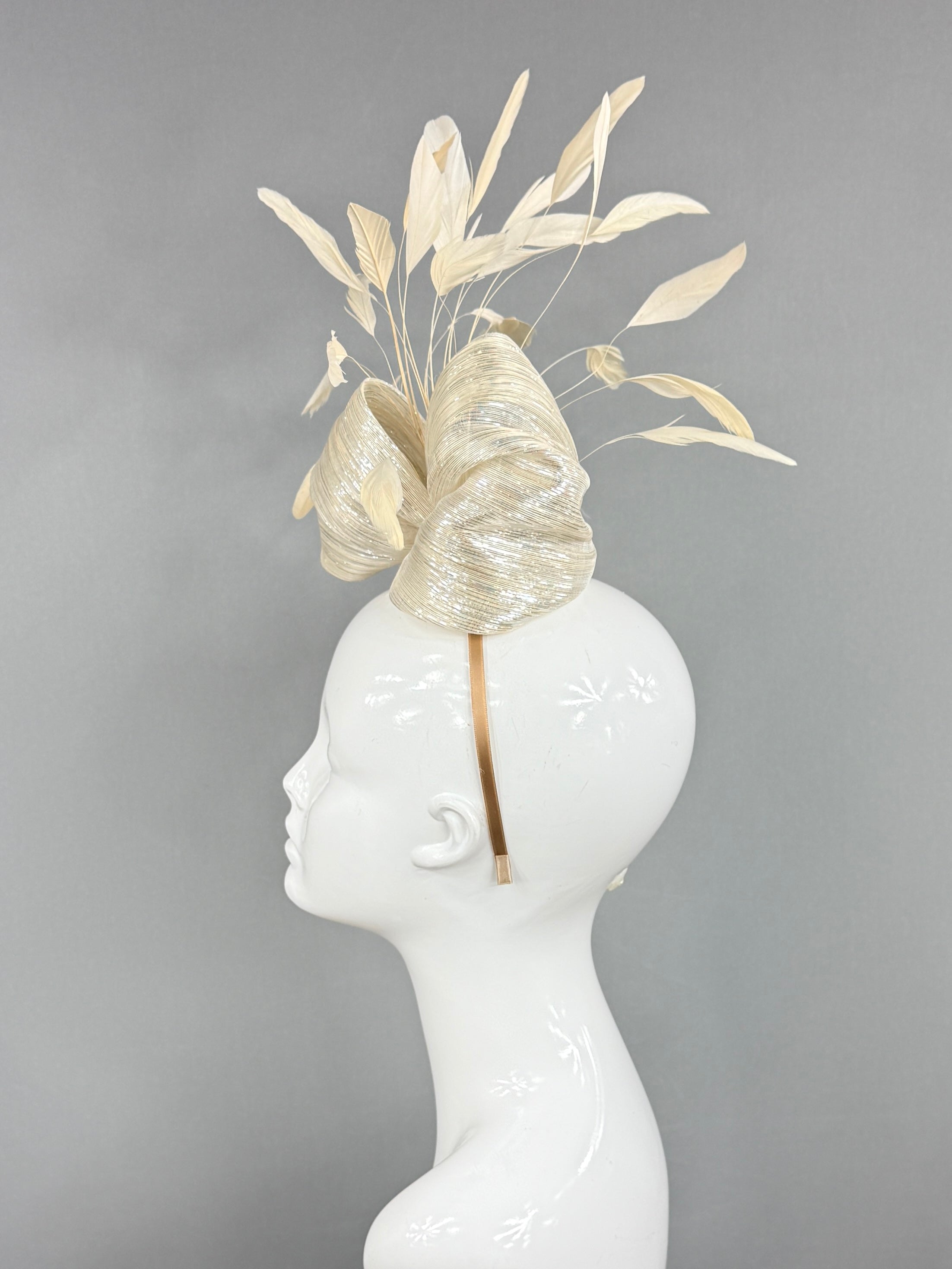 Kentucky Derby Fascinator Hat | Gold Silk Headpiece | Derbyologie