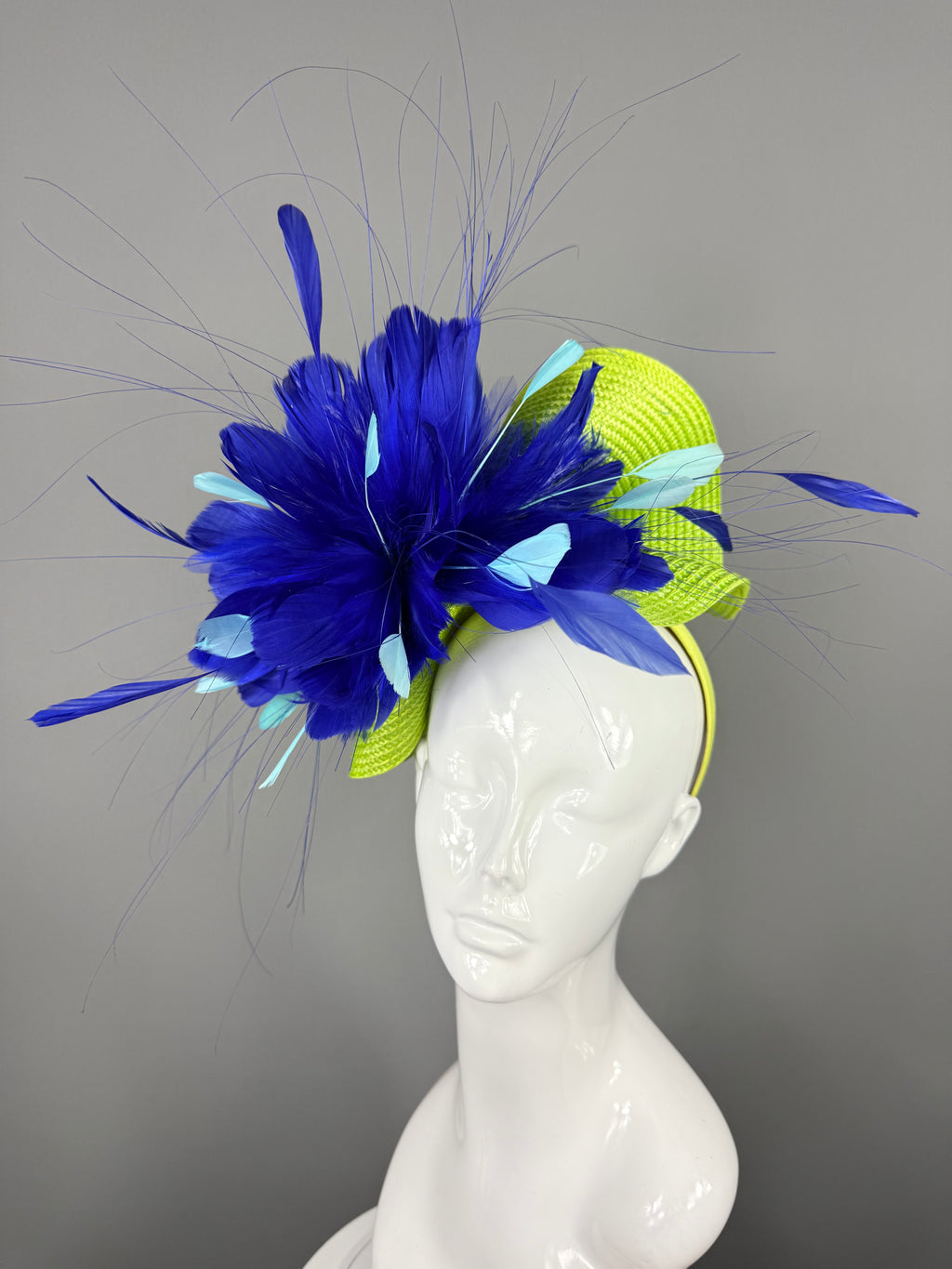 Kentucky Derby Fascinator Hat | Blue, Turquoise and Green Headpiece | Derbyologie