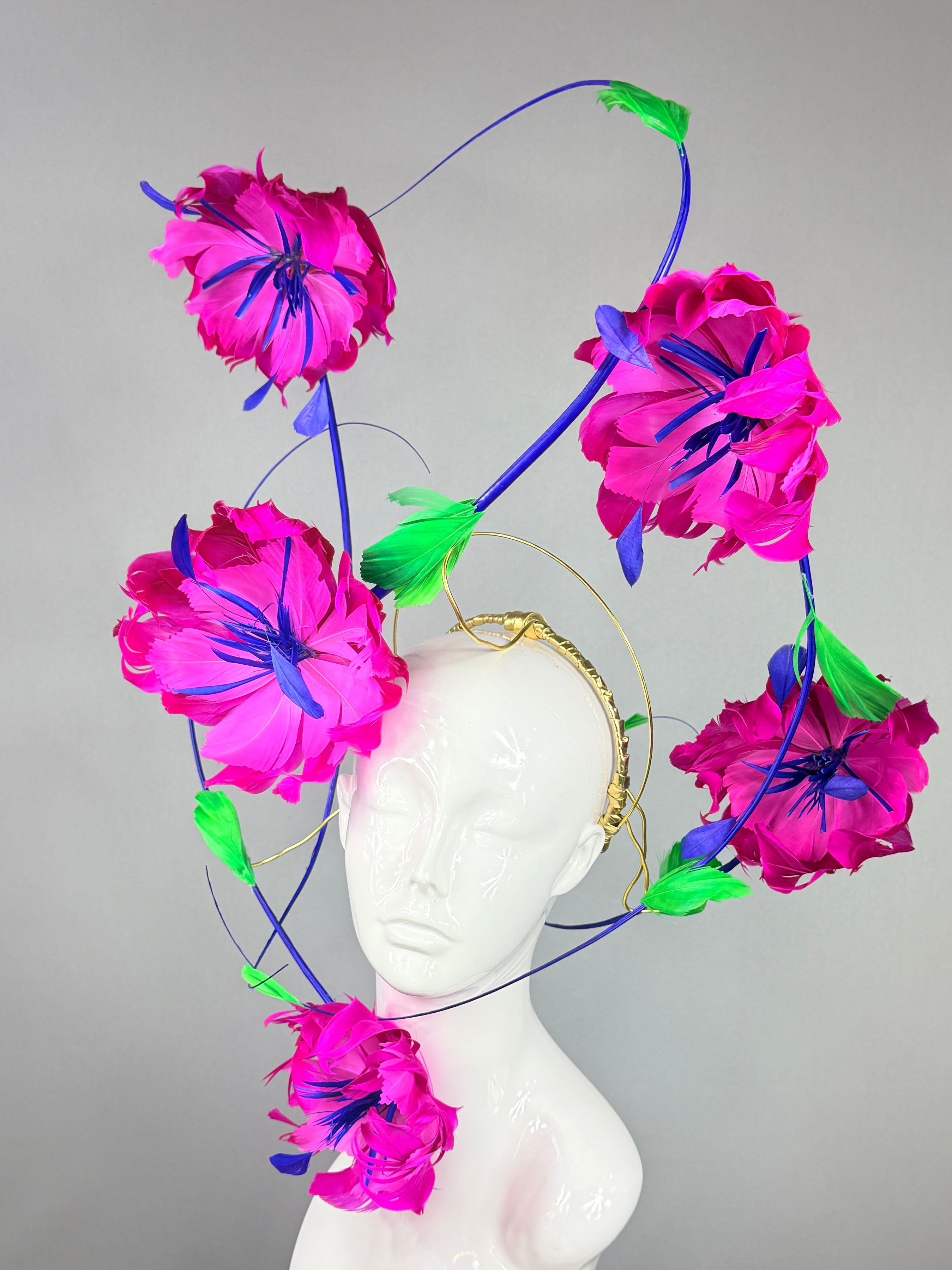 Kentucky Derby Fascinator Hat | Pink, Blue & Green Headband Hat | Derbyologie