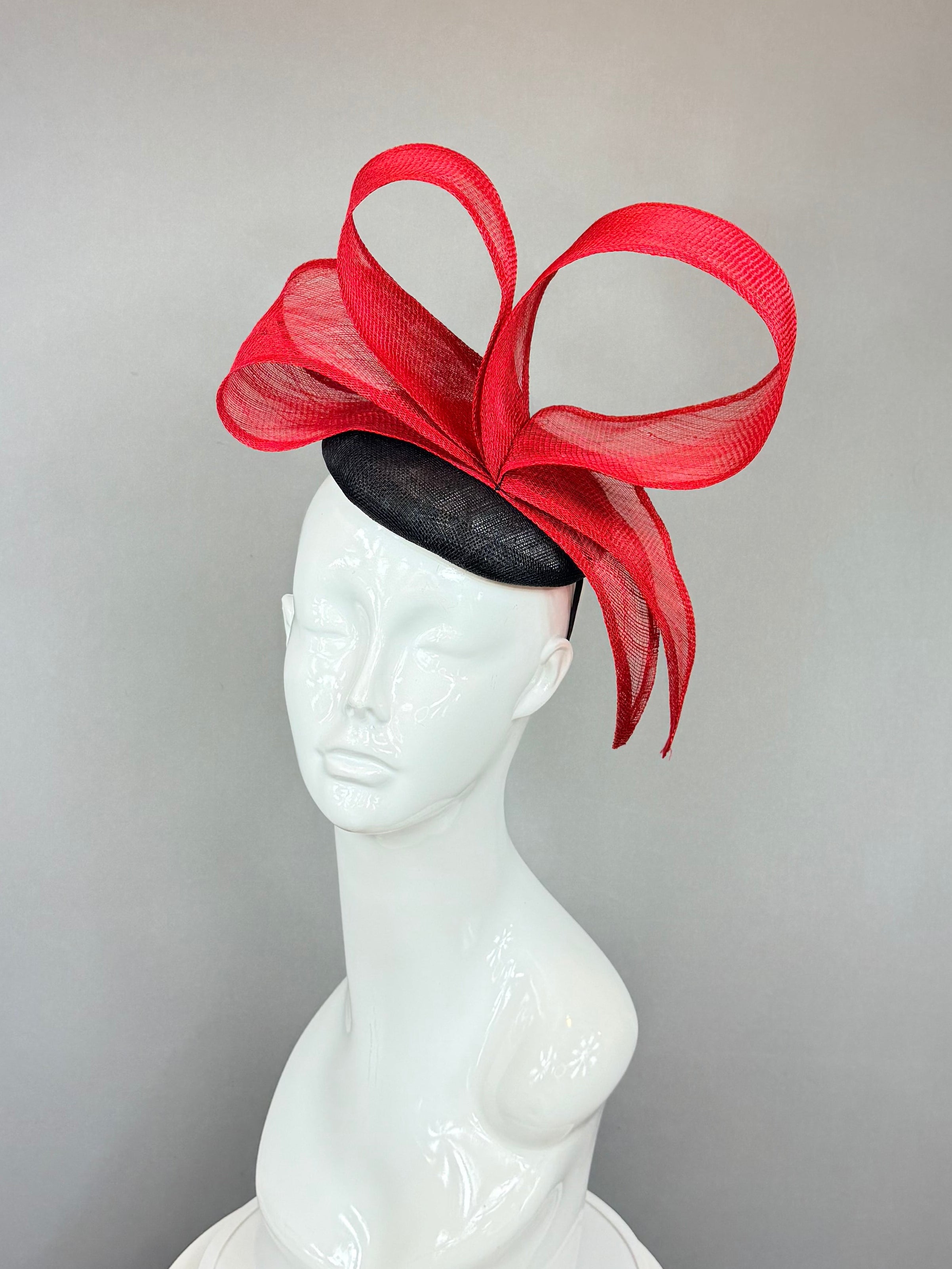 Kentucky Derby Fascinator Hat |  Red and Black Hat | Derbyologie