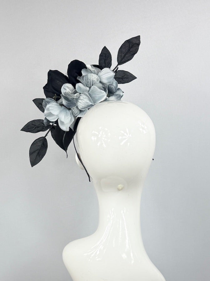 Kentucky Derby Fascinator Hat | Black and Gray Headpiece | Derbyologie