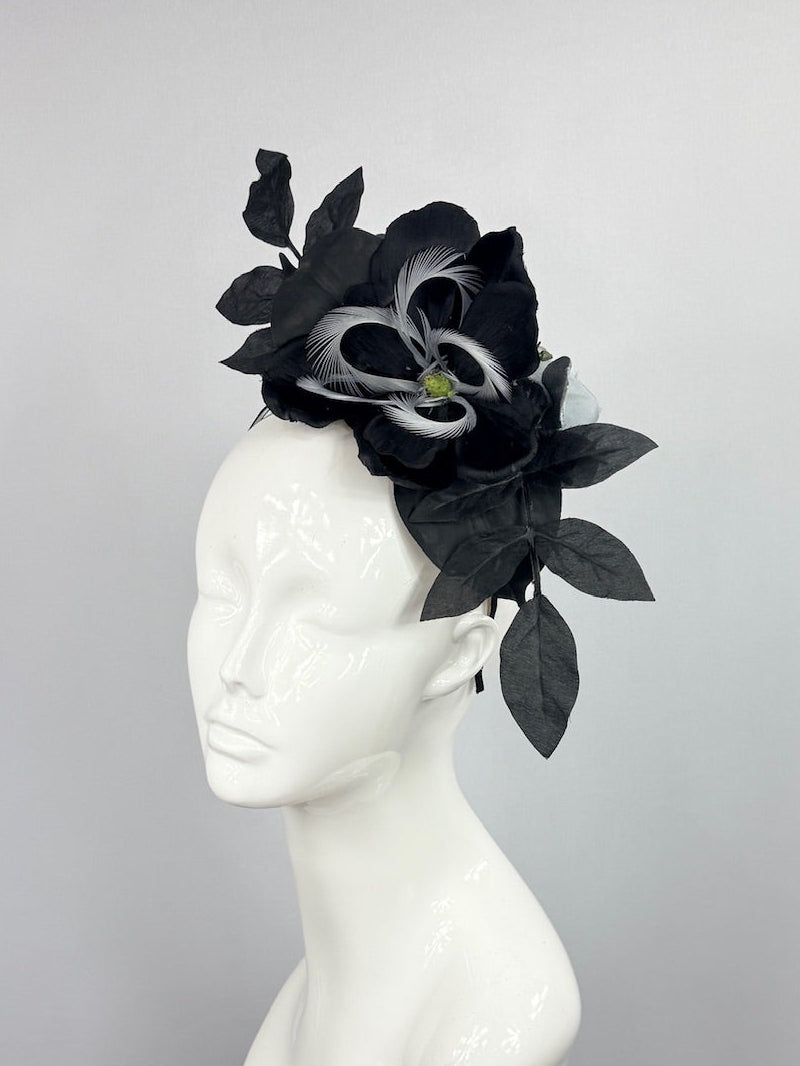 Kentucky Derby Fascinator Hat | Black and Gray Headpiece | Derbyologie