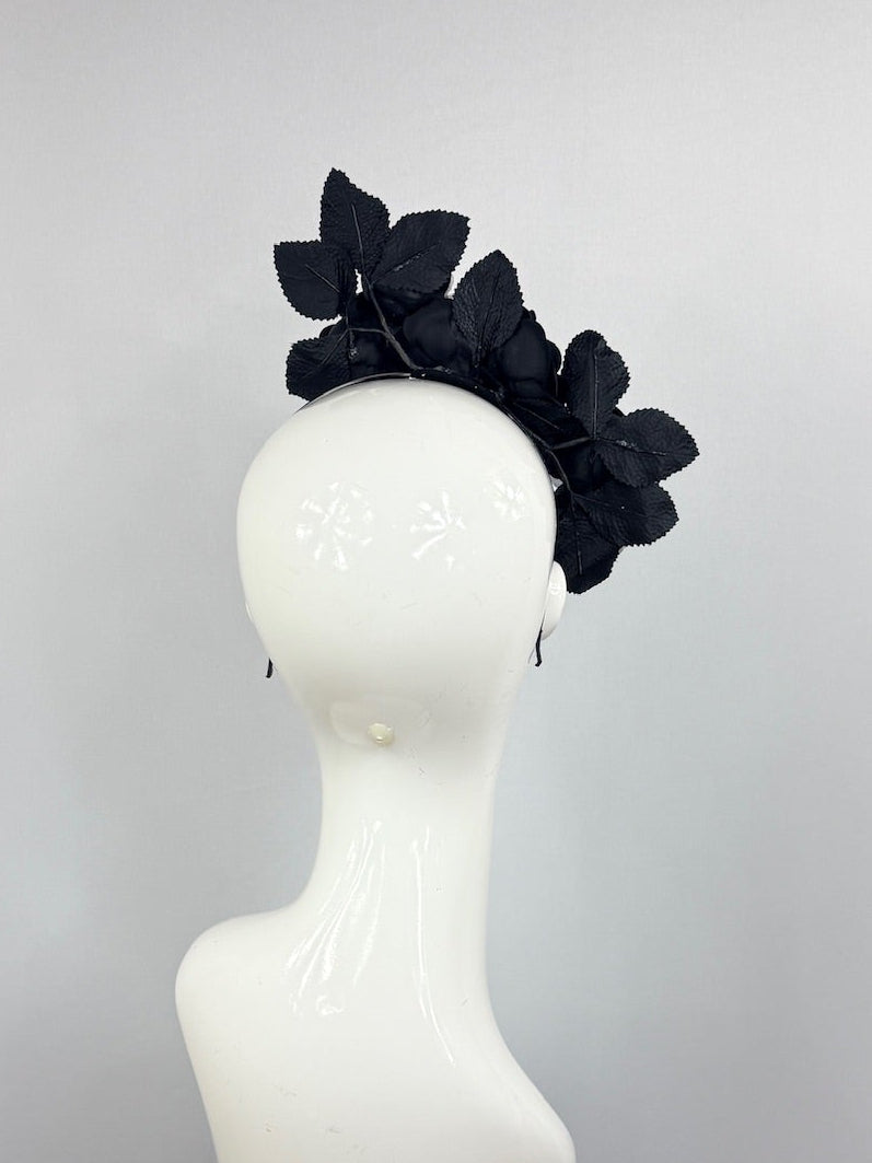 Kentucky Derby Fascinator Hat | Black Flower Headpiece | Derbyologie