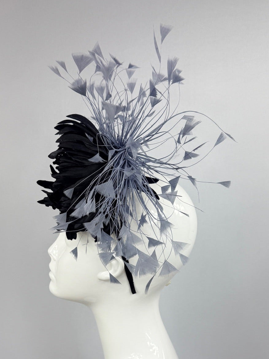 Kentucky Derby Fascinator Hat | Black and Gray Headpiece | Derbyologie