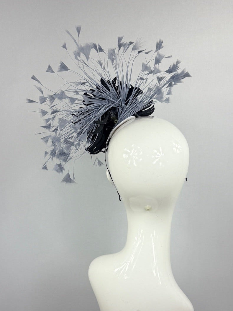 Kentucky Derby Fascinator Hat | Black and Gray Headpiece | Derbyologie