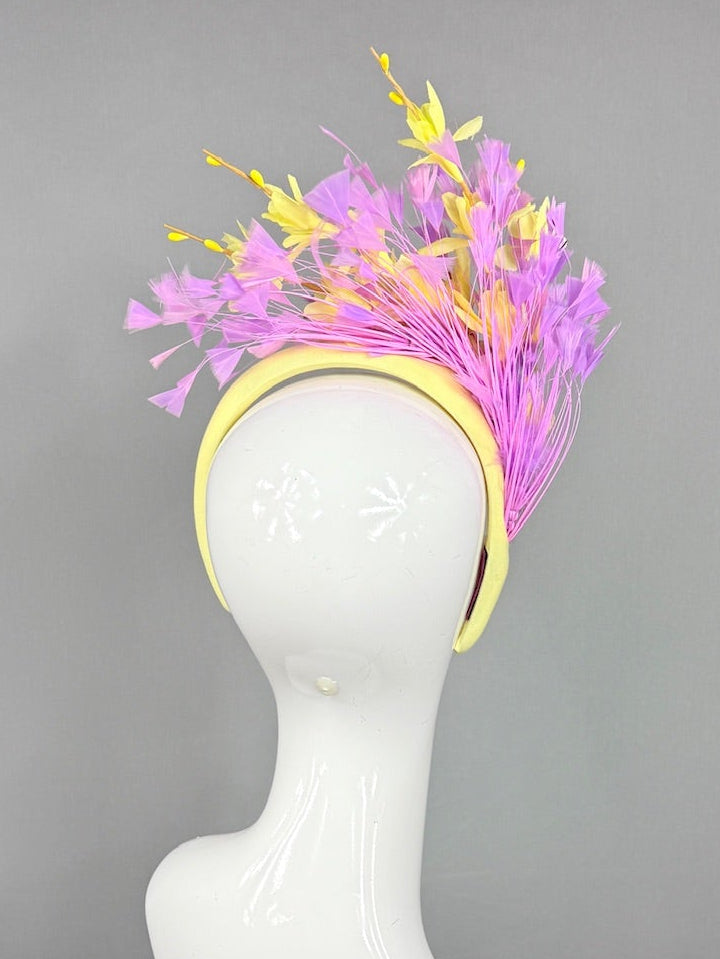 Kentucky Derby Fascinator Hat | Purple and Yellow Headpiece | Derbyologie